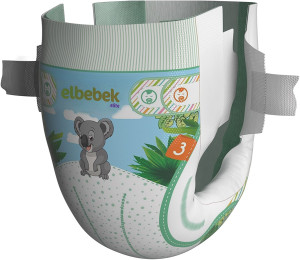 Подгузники ELBEBEK Midi №3 (4-9 кг) 66шт