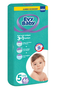 Подгузники Evy Baby Junior Jumbo №5 (11-25 кг) 46 шт.