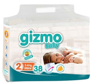 Подгузники Gizmo baby №2 (3-6кг) 38шт