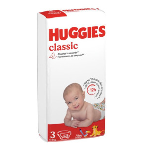 Подгузники Huggies Classic №3 (4-9 кг) 52шт.