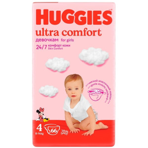 Подгузники Huggies Ultra Comfort Girl №4 (8-14 кг) 66шт., для девочек