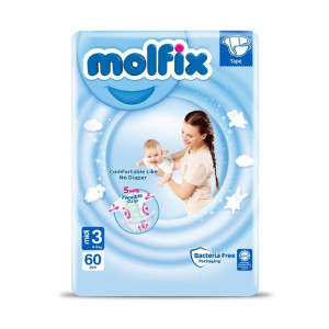 Подгузники Molfix Comfort Jumbo Midi №3 (4-9кг) 60шт.