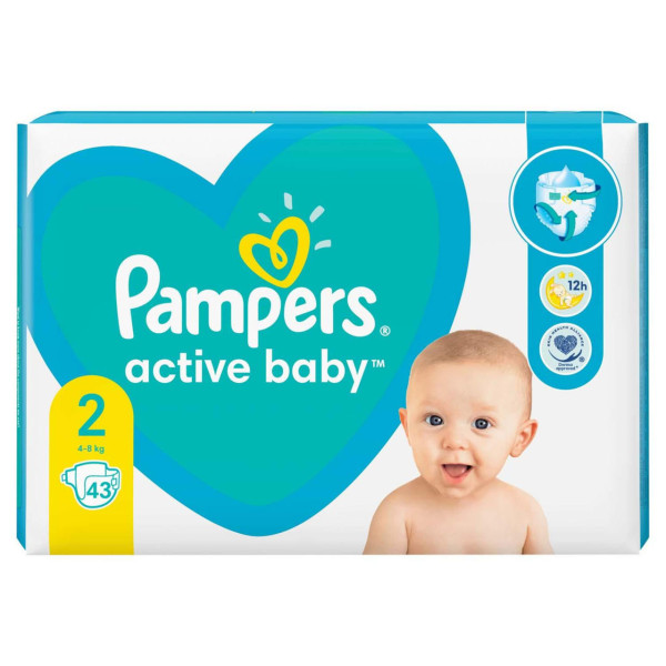Подгузники Pampers Active Baby №2 (4-8кг) 43шт.