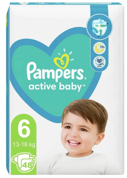 Подгузники Pampers Active Baby №6 (13-18кг) 48шт.