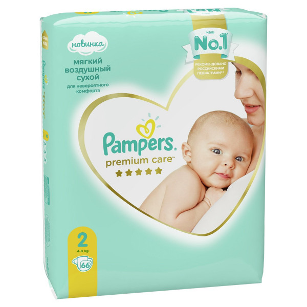 Подгузники Pampers Premium Care №2 (4-8кг) 66шт.