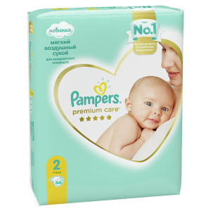 Подгузники Pampers Premium Care №2 (4-8кг) 66шт.