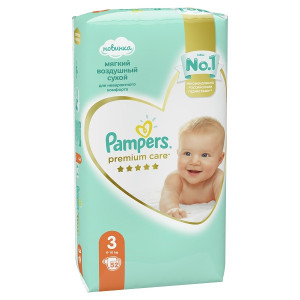 Подгузники Pampers Premium Care №3 (6-10кг) 52шт.