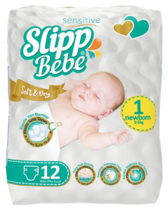 Подгузники Slipp Bebe NB №1 (2-5 кг), 12шт
