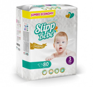 Подгузники Slipp Bebe Soft&Dry №3 (4-9 кг), 80шт
