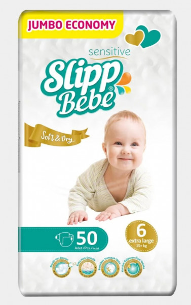 Подгузники Slipp Bebe Soft&Dry №6 (15+ кг), 50шт