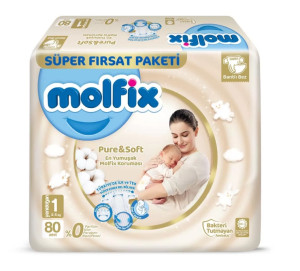 Подгузники Molfix Pure & Soft Newborn №1 (2-5кг) 80шт.