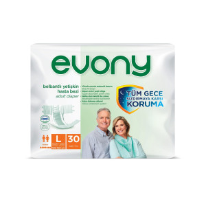 Подгузники Evony Premium L (100-150см), для взрослых, 30шт/1шт