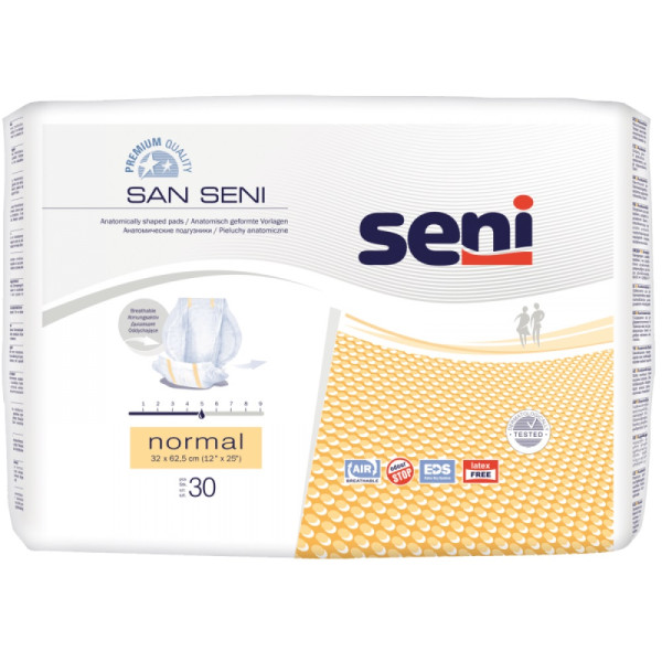 Подгузники Seni San Normal, 5 капель, для взрослых, анатомические 30шт/1шт