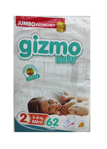 Подгузники Gizmo baby №2 (3-6кг), 62шт
