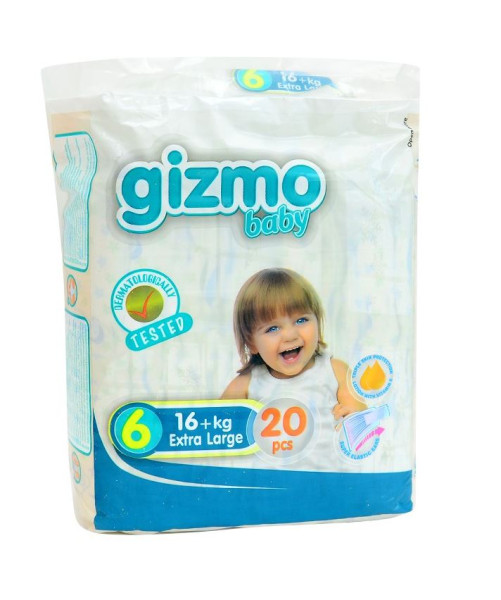 Подгузники Gizmo baby №6 (16+кг), 20шт