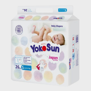 Подгузники для новорожденных YokoSun S (0-6кг), 26 шт.