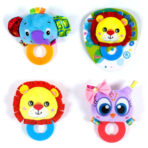 Погремушка Bimbo с пищалкой, прорезывателем и шуршалкой