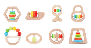 Погремушка деревянная Log Handbell, фигурка 1шт