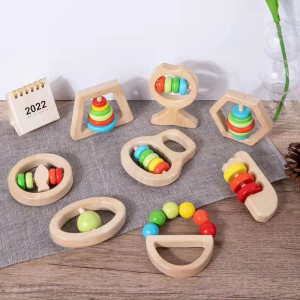 Погремушка деревянная Log Handbell, фигурка 1шт