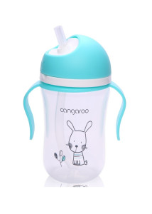 Поильник Cangaroo Bunny, с ручками и трубочкой, 300мл