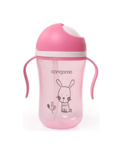 Поильник Cangaroo Bunny, с ручками и трубочкой, 300мл