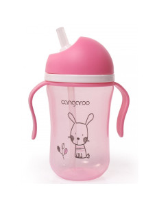 Поильник Cangaroo Bunny, с ручками и трубочкой, 300мл