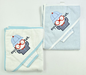 Полотенце-уголок с рукавичкой BD Следопыт, хлопок махровый, 75х75см