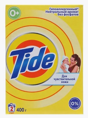 Порошок для стирки детского белья Tide, для чувствительной кожи, 400г