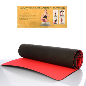 Йогамат PROFI MS 0613-1, TPE, коврик для йоги, 0,6 см, двухсторонний