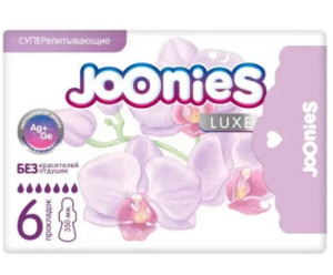 Прокладки гигиенические Joonies LUXE, супер ночные, 7 капель, 6шт