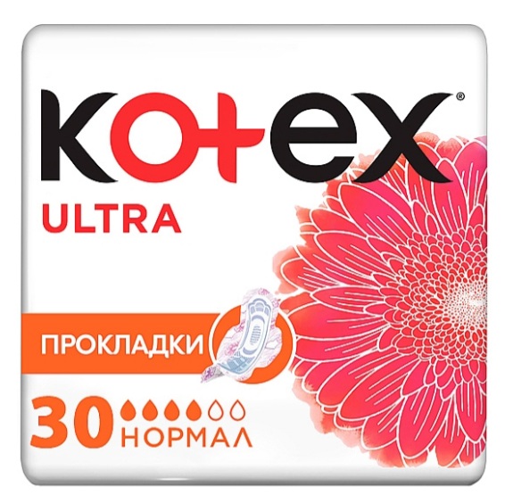 Прокладки гигиенические Kotex Ultra Normal Triple, 4 капли, 30 шт