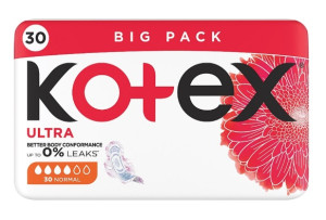 Прокладки гигиенические Kotex Ultra Normal Triple, 4 капли, 30 шт