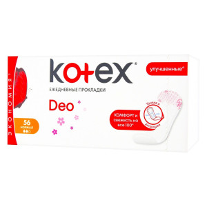 Прокладки ежедневные Kotex Deo Normal, 2 капли, 56шт