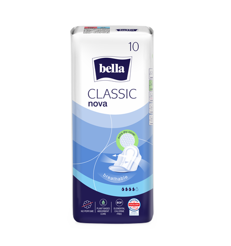 Прокладки гигиенические Bella Classic Nova breathable, 4 капли, 10шт