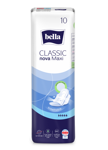 Прокладки гигиенические Bella Classic Nova Maxi breathable, 5 капель, 10шт