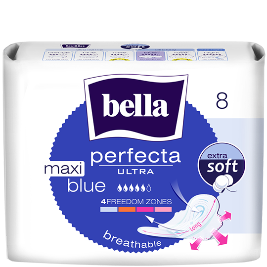 Прокладки гигиенические Bella Perfecta Ultra Maxi Blue, 5 капель, 8шт.