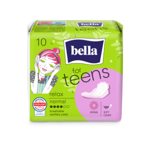 Прокладки гигиенические для подростков Bella For Teens Relax Deo Normal, 4 капли, 10шт.