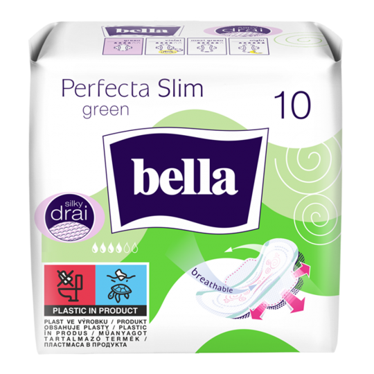 Прокладки гигиенические Bella Perfecta Slim Green, 4 капли, 10шт