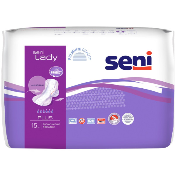 Прокладки урологические Seni Lady Plus, 6 капель, 15шт