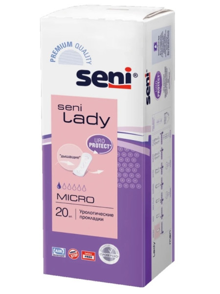 Прокладки ежедневные Seni Lady Micro, урологические, 1 капля, 20шт