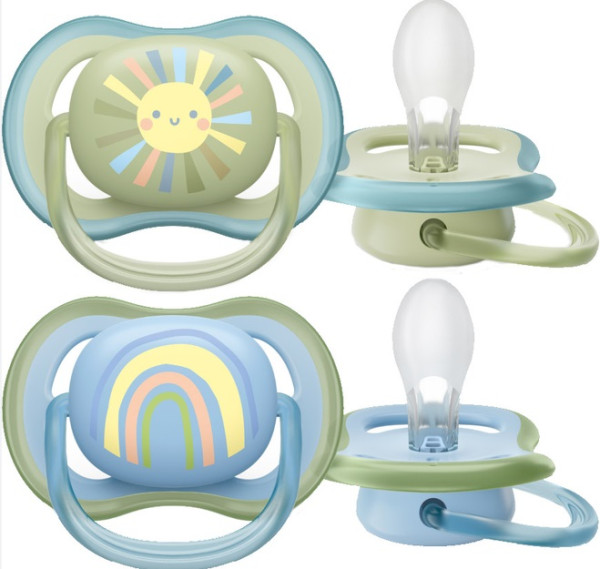 Пустышка Philips AVENT Ultra Air, силикон, ортодонтическая, для мальчика, 0-6 m, 2 шт