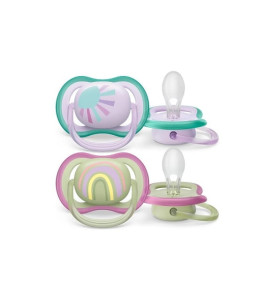 Пустышка Philips AVENT Ultra Air, силикон, ортодонтическая, для девочки, 0-6 m, 2 шт