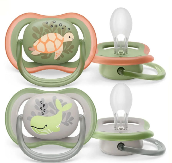 Пустышка Philips AVENT Ultra Air, силикон, ортодонтическая, для мальчика, 6-18 m, 2 шт