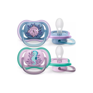 Пустышка Philips AVENT Ultra Air, силикон, ортодонтическая, для девочки, 6-18 m, 2 шт