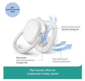 Пустышка Philips AVENT Ultra Air, для девочки, 18m+, 2шт.