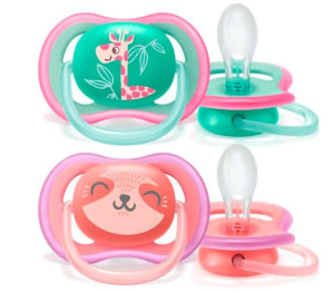 Пустышка Philips AVENT Ultra Air, для девочки, 18m+, 2шт.