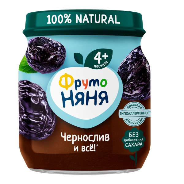 Пюре ФрутоНяня Чернослив, 4m+, 100гр