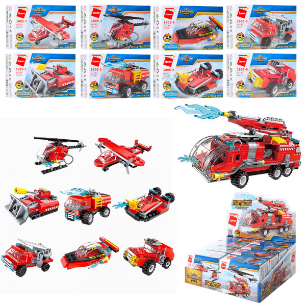 Конструктор Qman 1805 Пожарный транспорт, от 34 деталей