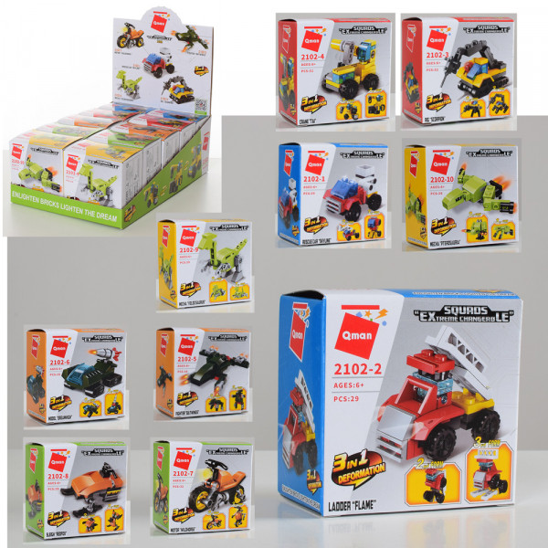 Конструктор Qman 2102 Транспорт, от 16 деталей