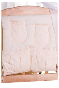 Детское постельное белье Qvatro Ellite Мишка стоит с сердцем, бежевый, постельный комплект: 8 элементов